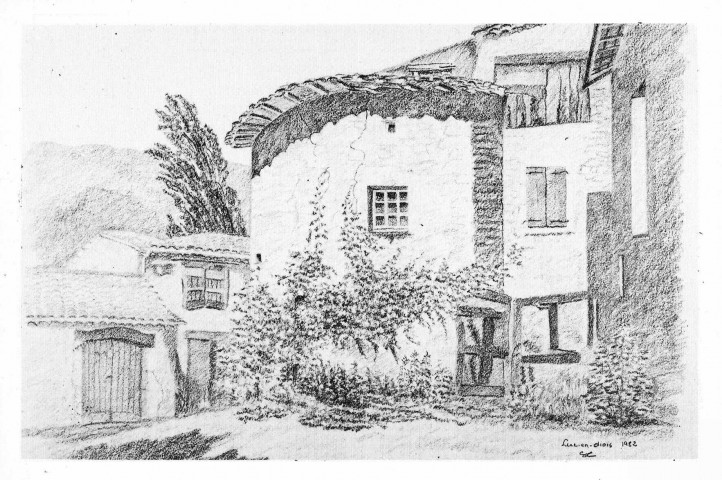 Reproduction d'un dessin d'une maison.