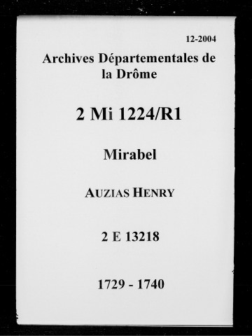 5 mars 1729-17 janvier 1740