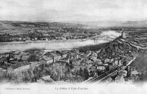 Vue générale de Tain-l'Hermitage et de Tournon (Ardèche).