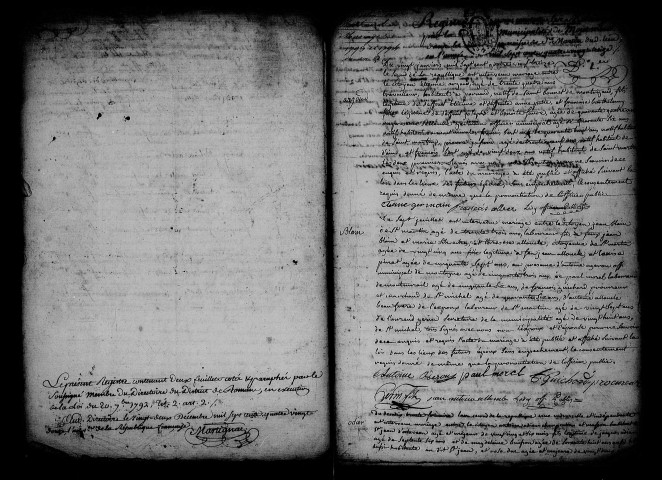 Section de Saint-Martin-de-Montmiral. - Naissances, mariages, décès (1793-an II).