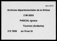 4 prairial an VI-24 frimaire an IX