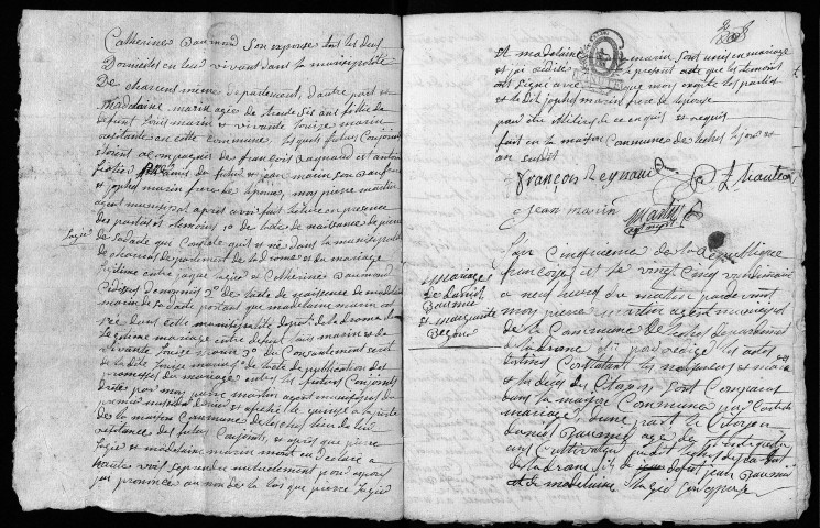 Mariages (an IV-an VIII).