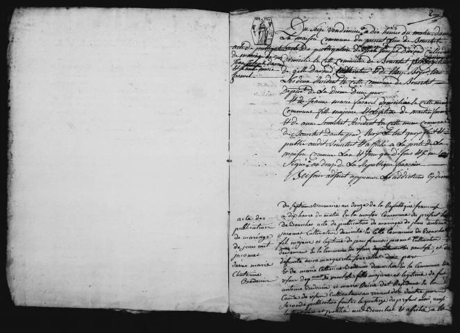 Publications de mariages (an XII-1897).