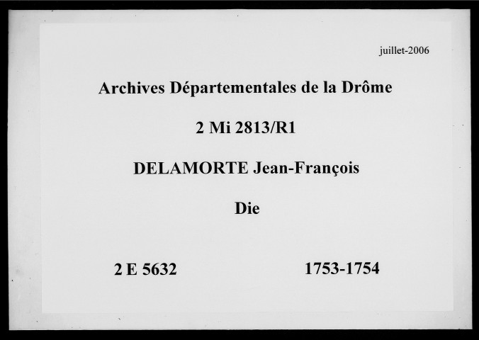 1er janvier 1753-16 novembre 1754