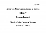 Notes brèves (12 janvier 1595-4 juillet 1576).
