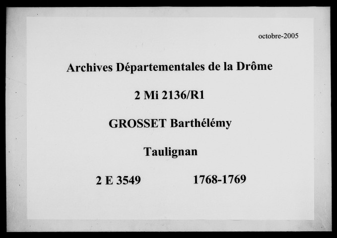 27 février 1768-29 décembre 1769