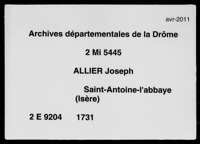 3 janvier-19 novembre 1731