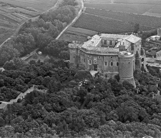 Vue aérienne du château.