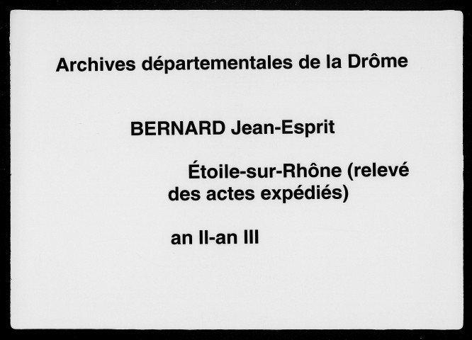 Relevé des actes expédiés (3 février 1793-23 avril 1809).