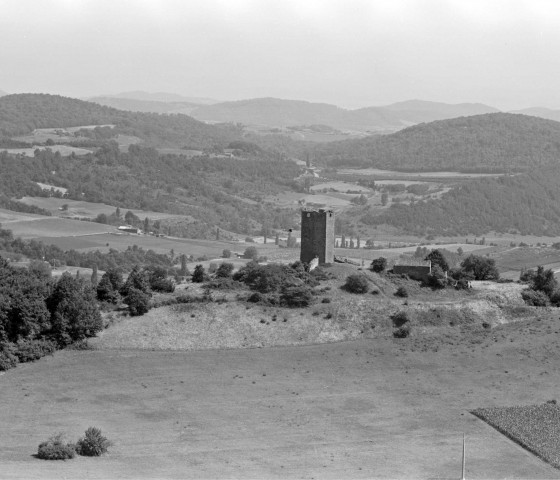 Vue aérienne de la tour.