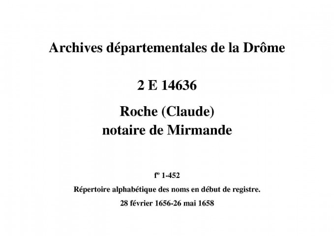 28 février 1656-26 mai 1658