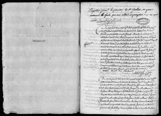 Déclarations de naissances, de mariages et décès (1788).