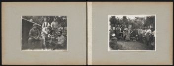 Soldats sabrant le champagne. La popote.