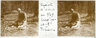 Verdun. - Un culot d'obus de 370 tiré fusant.