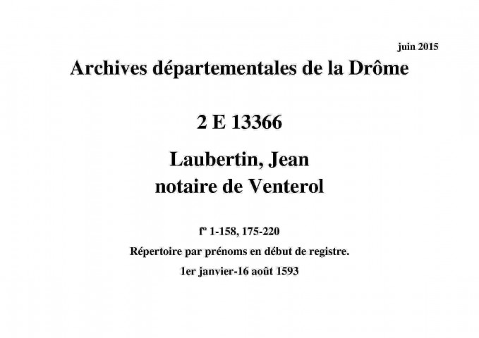 1er janvier-16 août 1593