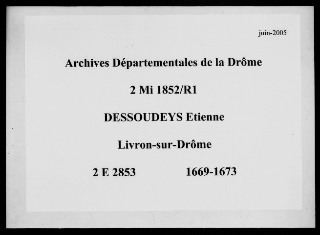 15 décembre 1669-29 septembre 1673