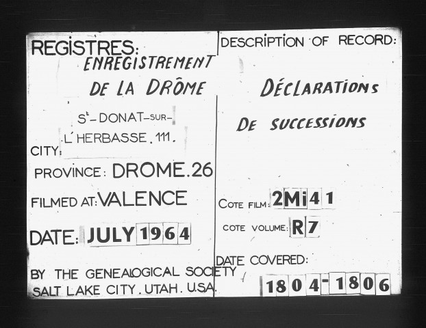  1er floréal an XII - 17 mars 1806