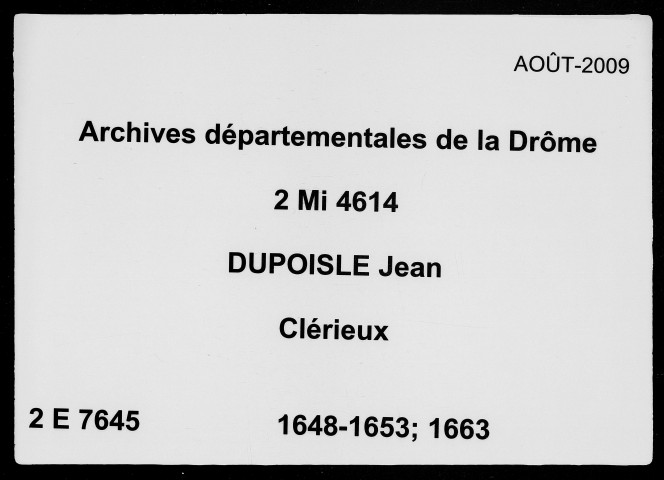 9 juin 1648-5 août 1663