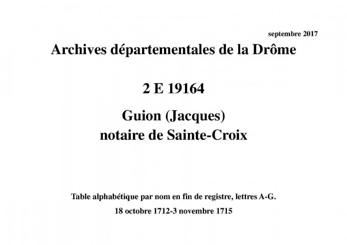 18 octobre 1712-3 novembre 1715