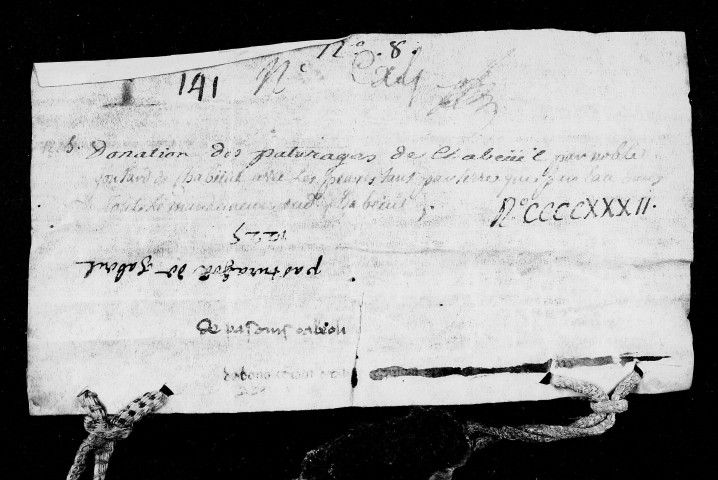 Donation avec exemption de péage par Gontard de Chabeuil.