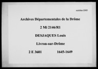 2 septembre 1645-21 octobre 1649