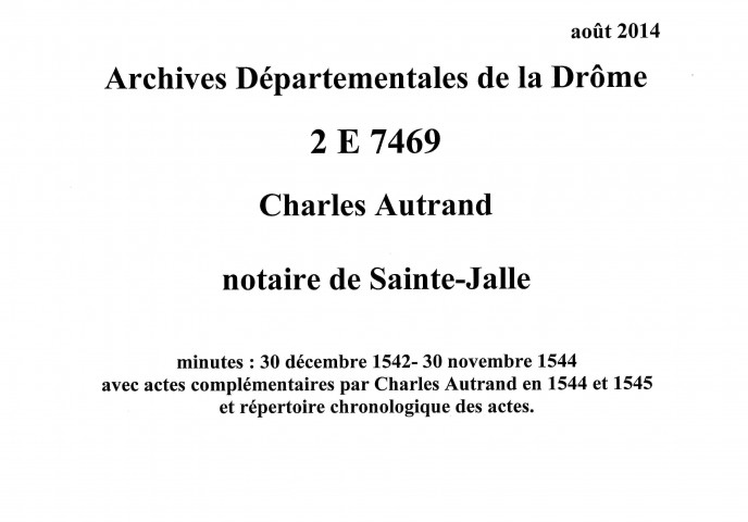 30 décembre 1542-30 novembre 1544