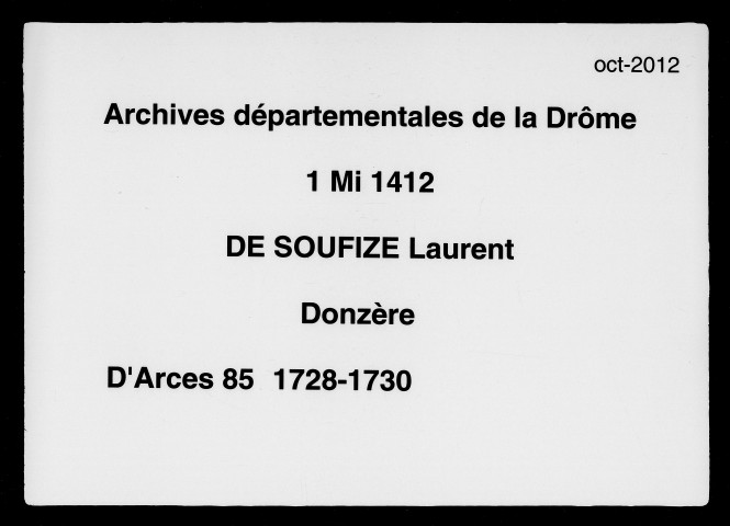 Répertoire alphabétique des noms des parties (2 mai 1728-28 décembre 1730).
