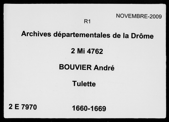 2 février 1660-3 décembre 1669