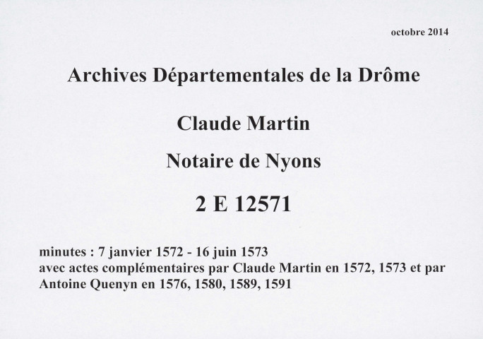 3 février 1572-8 janvier 1573