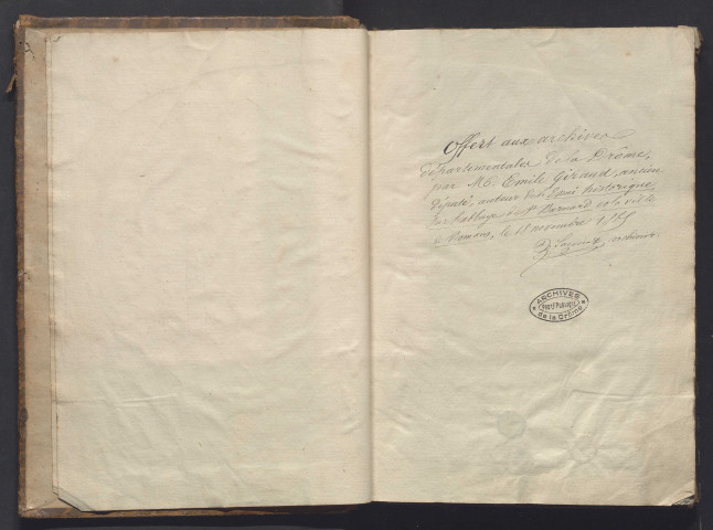Brevet et succinct répertoire des titres et documents des archives épiscopales de Valence et en partie de Die. Droits de l'évéché de Valence par Molinier de la Fabrègue (1651).