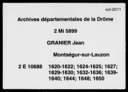 1er janvier 1620-15 octobre 1650