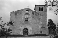 Mirmande.- La façade occidentale de l'église Sainte-Foy.