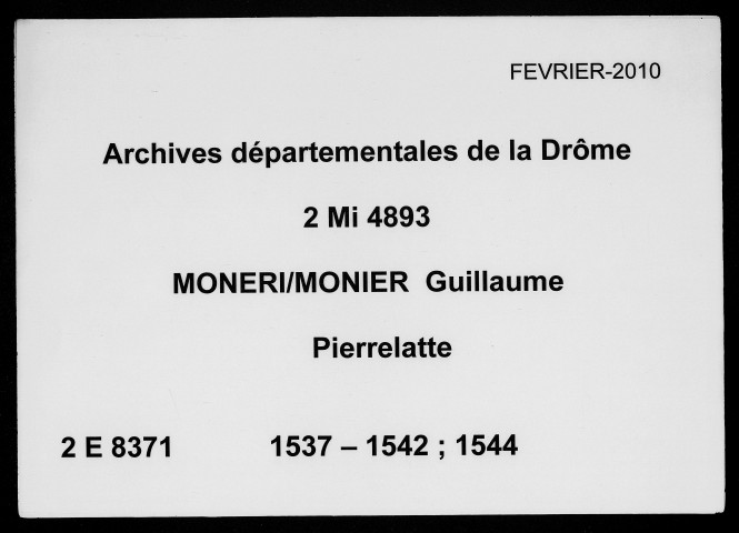 15 janvier 1537-25 mars 1544
