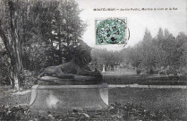 La statue du Lion et du Rat (1902) du Jardin Public.