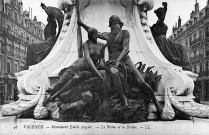Valence.- Le Rhône et la Drôme groupe Est du monument d'Émile Augier, financé par la duchesse d'Uzès.