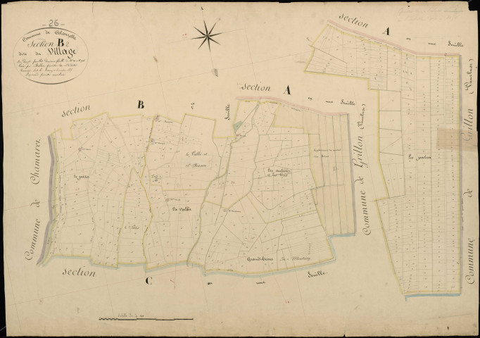 Section B2, Village (le). Palues (les) (lieu-dit, parcelles n° 660-906) (agrandissement).