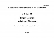 Testament de Bertrand Genevès, de Chamaret (28 octobre 1575).