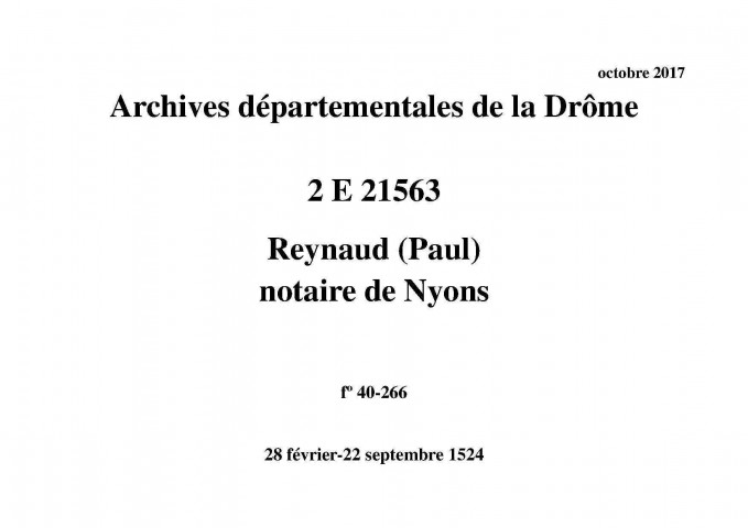 Notes brèves (28 février-22 septembre 1524).