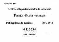 Publications de mariages (1806-1842).