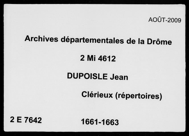 1er janvier 1664-27 avril 1666