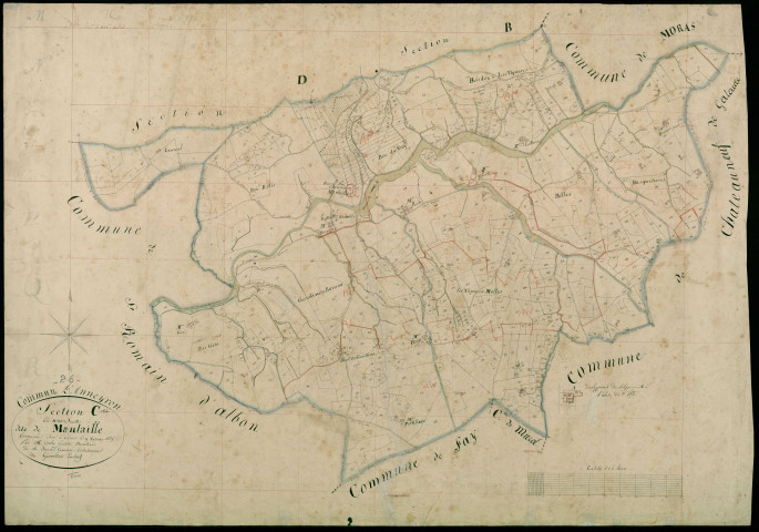 Section C, Mantaille. Têpies et Molles (les) (lieu-dit, parcelles n° 557-560) (agrandissement).