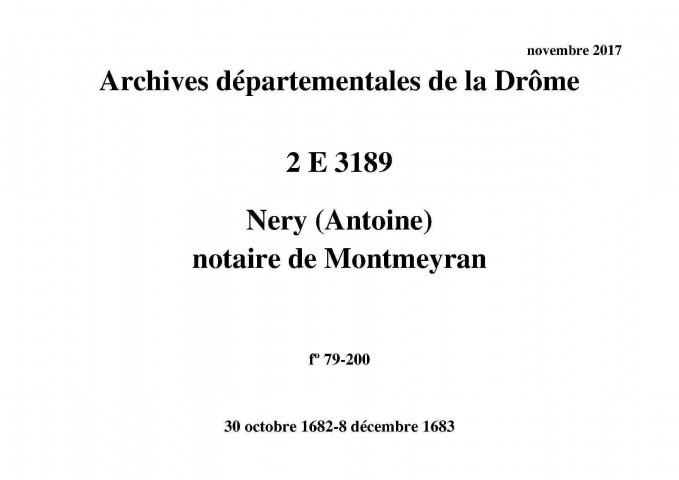 30 octobre 1682-8 décembre 1683