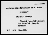 Répertoire général des livres T-Z (2 janvier 1644-8 janvier 1654).