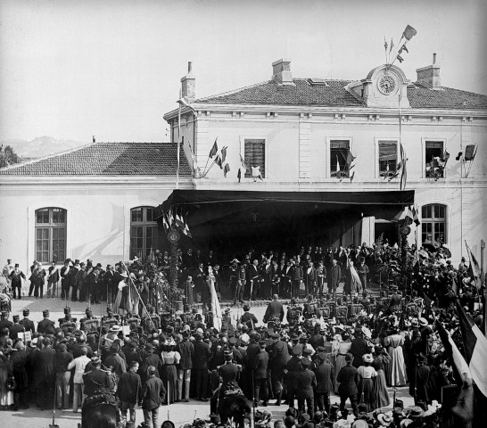 Romans-sur-Isère.- Visite officielle de Félix Faure Président de la République (1895-1899) le 31 juillet 1897.