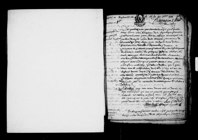 Naissances, mariages, décès (1793-an X).