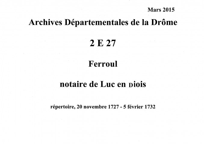20 novembre 1727-5 février 1732
