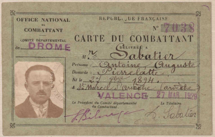 Sabatier, Antoine Auguste Louis Josapha