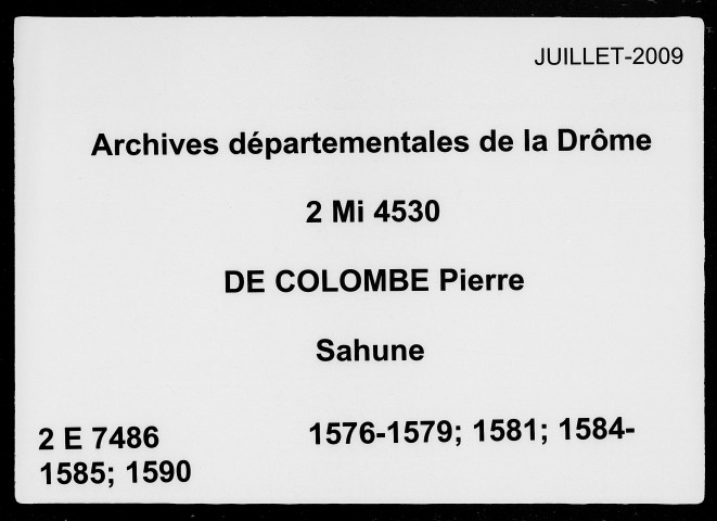 2 janvier 1576-10 avril 1590