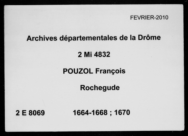 12 mai 1664-2 septembre 1670