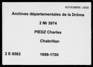 7 octobre 1698-6 septembre 1700